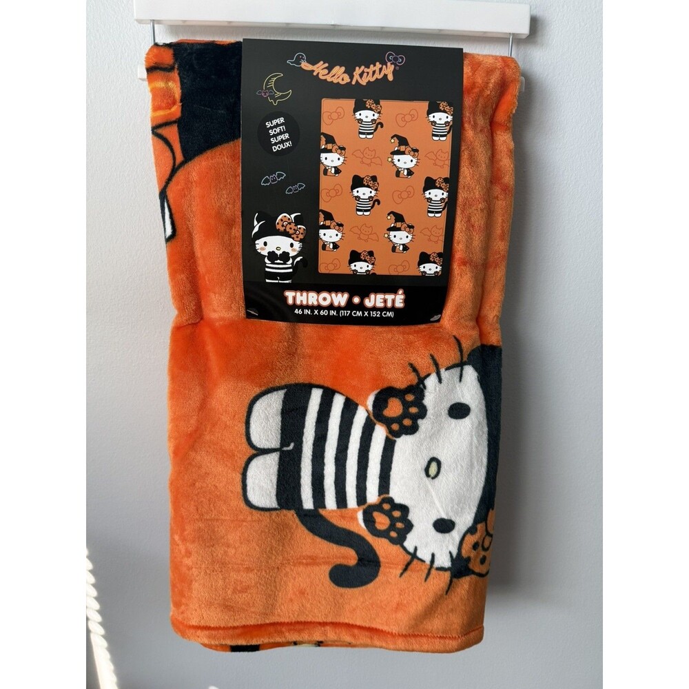 Hello Kitty NEW Witch Halloween Super Soft Plush Throw Blanket 46" x 60" Sanrio